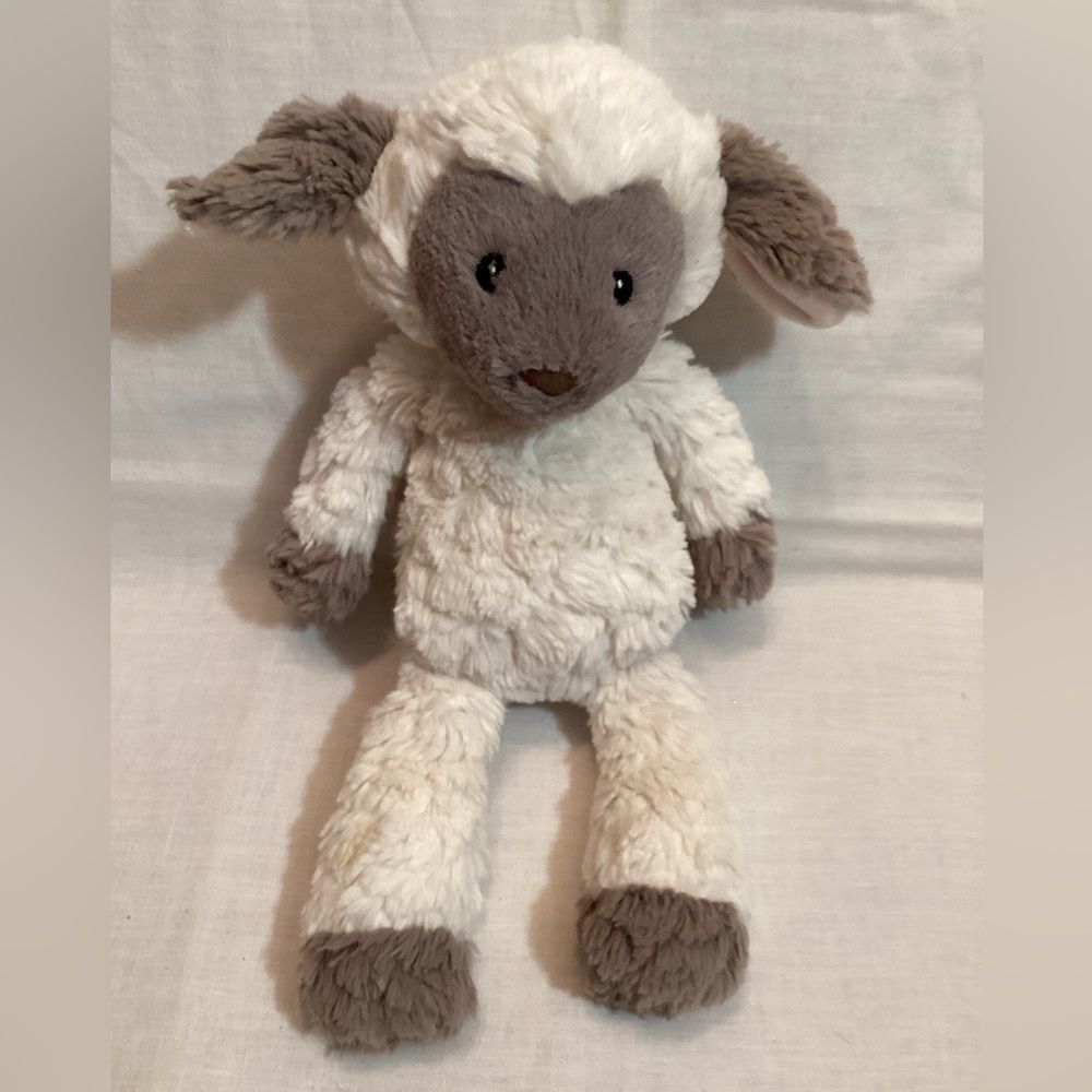 Mary Meyer Stuffed Plush Lamb Sheep Toy - Cream & Grey Very Soft Nursery Decor